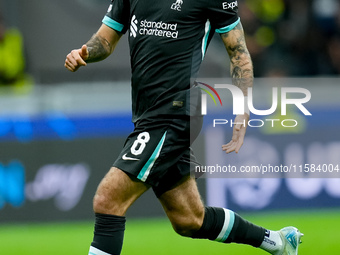 Dominik Szoboszlai of Liverpool FC during the UEFA Champions League 2024/25 League Phase MD1 match between AC Milan and Liverpool FC at Stad...