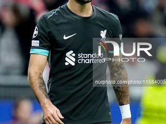 Dominik Szoboszlai of Liverpool FC looks on during the UEFA Champions League 2024/25 League Phase MD1 match between AC Milan and Liverpool F...