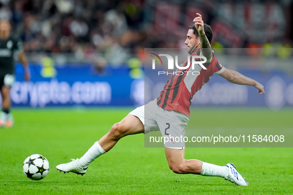 Davide Calabria of AC Milan during the UEFA Champions League 2024/25 League Phase MD1 match between AC Milan and Liverpool FC at Stadio San...