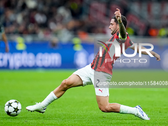 Davide Calabria of AC Milan during the UEFA Champions League 2024/25 League Phase MD1 match between AC Milan and Liverpool FC at Stadio San...