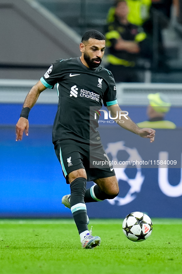 Mohamed Salah of Liverpool FC during the UEFA Champions League 2024/25 League Phase MD1 match between AC Milan and Liverpool FC at Stadio Sa...