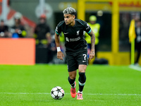 Luis Diaz of Liverpool FC during the UEFA Champions League 2024/25 League Phase MD1 match between AC Milan and Liverpool FC at Stadio San Si...