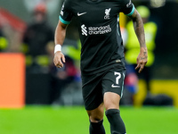 Luis Diaz of Liverpool FC during the UEFA Champions League 2024/25 League Phase MD1 match between AC Milan and Liverpool FC at Stadio San Si...