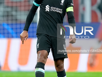 Virgil van Dijk of Liverpool FC during the UEFA Champions League 2024/25 League Phase MD1 match between AC Milan and Liverpool FC at Stadio...