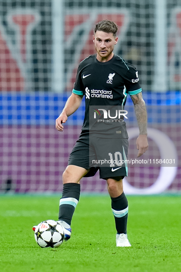 Alexis Mac Allister of Liverpool FC during the UEFA Champions League 2024/25 League Phase MD1 match between AC Milan and Liverpool FC at Sta...