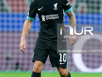 Alexis Mac Allister of Liverpool FC during the UEFA Champions League 2024/25 League Phase MD1 match between AC Milan and Liverpool FC at Sta...