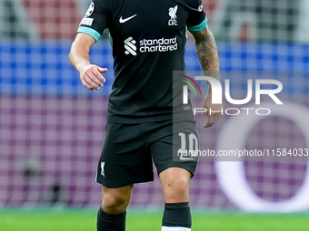 Alexis Mac Allister of Liverpool FC during the UEFA Champions League 2024/25 League Phase MD1 match between AC Milan and Liverpool FC at Sta...