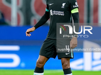 Virgil van Dijk of Liverpool FC during the UEFA Champions League 2024/25 League Phase MD1 match between AC Milan and Liverpool FC at Stadio...