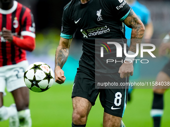 Dominik Szoboszlai of Liverpool FC during the UEFA Champions League 2024/25 League Phase MD1 match between AC Milan and Liverpool FC at Stad...