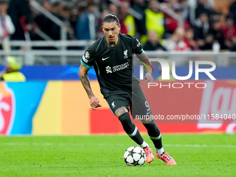 Darwin Nunez of Liverpool FC during the UEFA Champions League 2024/25 League Phase MD1 match between AC Milan and Liverpool FC at Stadio San...