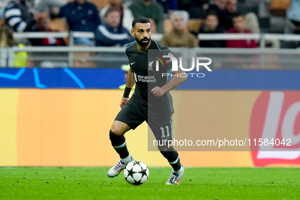 Mohamed Salah of Liverpool FC during the UEFA Champions League 2024/25 League Phase MD1 match between AC Milan and Liverpool FC at Stadio Sa...