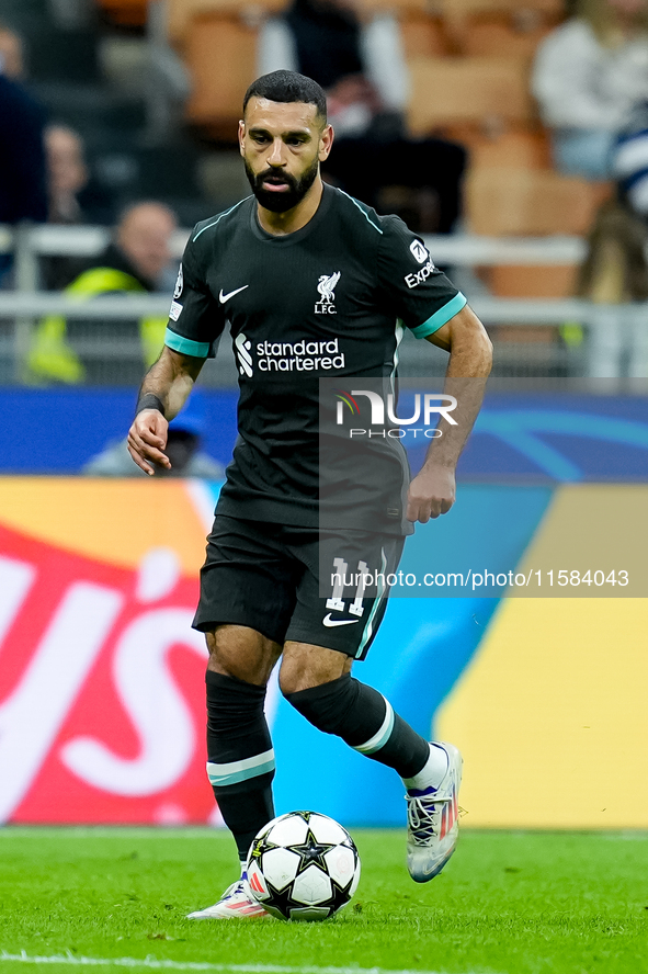 Mohamed Salah of Liverpool FC during the UEFA Champions League 2024/25 League Phase MD1 match between AC Milan and Liverpool FC at Stadio Sa...