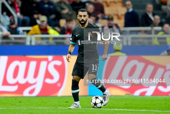 Mohamed Salah of Liverpool FC during the UEFA Champions League 2024/25 League Phase MD1 match between AC Milan and Liverpool FC at Stadio Sa...