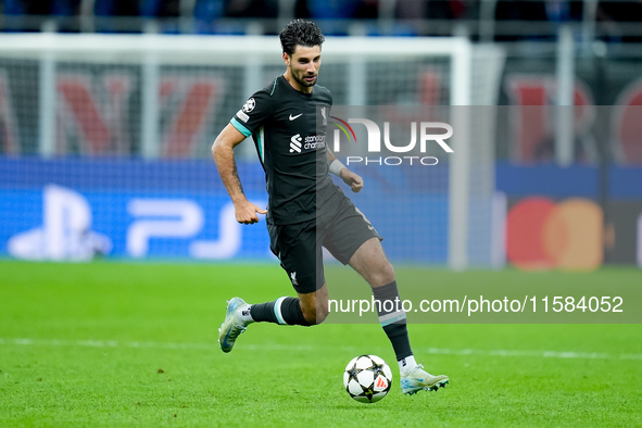 Dominik Szoboszlai of Liverpool FC during the UEFA Champions League 2024/25 League Phase MD1 match between AC Milan and Liverpool FC at Stad...