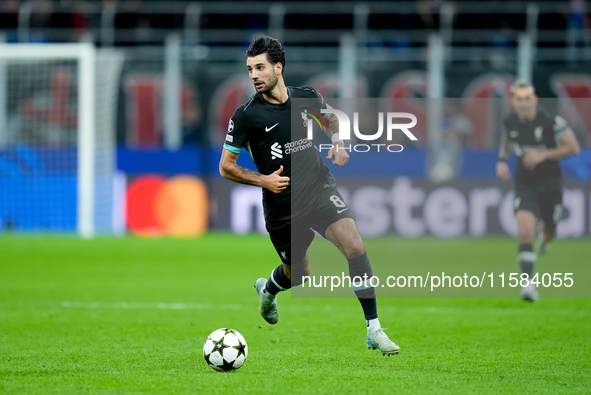 Dominik Szoboszlai of Liverpool FC during the UEFA Champions League 2024/25 League Phase MD1 match between AC Milan and Liverpool FC at Stad...