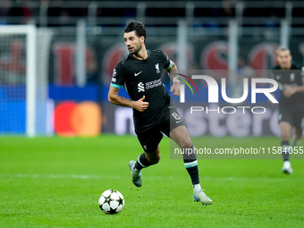 Dominik Szoboszlai of Liverpool FC during the UEFA Champions League 2024/25 League Phase MD1 match between AC Milan and Liverpool FC at Stad...