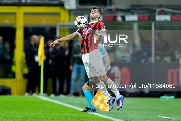 Christian Pulisic of AC Milan during the UEFA Champions League 2024/25 League Phase MD1 match between AC Milan and Liverpool FC at Stadio Sa...