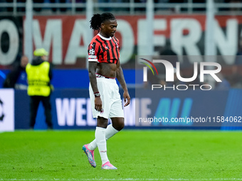 Rafael Leao of AC Milan looks dejected at the end of the UEFA Champions League 2024/25 League Phase MD1 match between AC Milan and Liverpool...