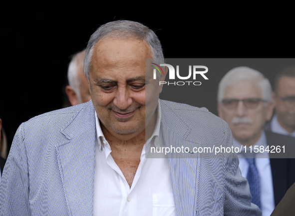 Roberto La Galla  at the Barbera Stadium which host the funeral chapel for Toto Schillaci, who dies this morning at the Civico hospital in P...