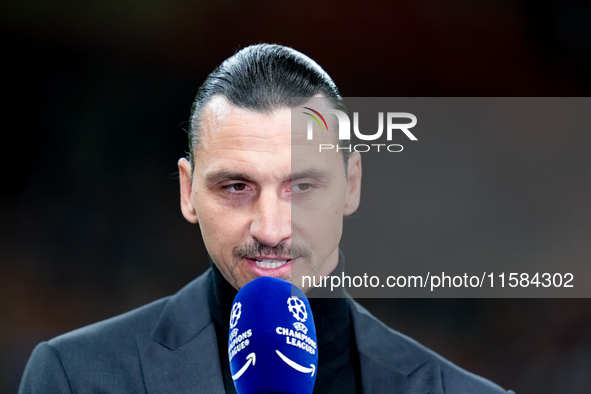 Zlatan Ibrahimovic of AC Milan during the UEFA Champions League 2024/25 League Phase MD1 match between AC Milan and Liverpool FC at Stadio S...