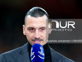 Zlatan Ibrahimovic of AC Milan during the UEFA Champions League 2024/25 League Phase MD1 match between AC Milan and Liverpool FC at Stadio S...