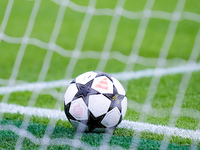 Official UEFA Champions League match ball during the UEFA Champions League 2024/25 League Phase MD1 match between AC Milan and Liverpool FC...