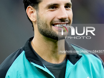 Dominik Szoboszlai of Liverpool FC looks on during the UEFA Champions League 2024/25 League Phase MD1 match between AC Milan and Liverpool F...