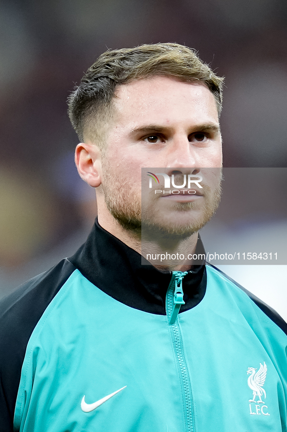 Alexis Mac Allister of Liverpool FC looks on during the UEFA Champions League 2024/25 League Phase MD1 match between AC Milan and Liverpool...