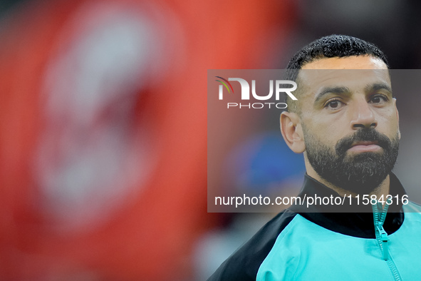 Mohamed Salah of Liverpool FC looks on during the UEFA Champions League 2024/25 League Phase MD1 match between AC Milan and Liverpool FC at...