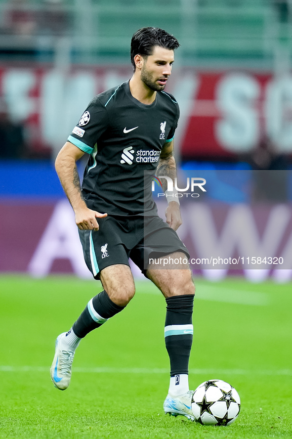 Dominik Szoboszlai of Liverpool FC during the UEFA Champions League 2024/25 League Phase MD1 match between AC Milan and Liverpool FC at Stad...