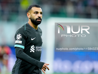 Mohamed Salah of Liverpool FC looks on during the UEFA Champions League 2024/25 League Phase MD1 match between AC Milan and Liverpool FC at...