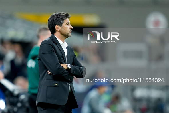 Paulo Fonseca head coach of AC Milan looks on during the UEFA Champions League 2024/25 League Phase MD1 match between AC Milan and Liverpool...