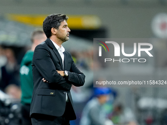 Paulo Fonseca head coach of AC Milan looks on during the UEFA Champions League 2024/25 League Phase MD1 match between AC Milan and Liverpool...