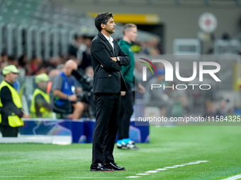 Paulo Fonseca head coach of AC Milan looks on during the UEFA Champions League 2024/25 League Phase MD1 match between AC Milan and Liverpool...