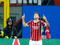 Christian Pulisic of AC Milan celebrates after scoring first goal during the UEFA Champions League 2024/25 League Phase MD1 match between AC...