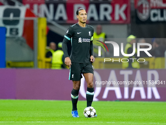 Virgil van Dijk of Liverpool FC during the UEFA Champions League 2024/25 League Phase MD1 match between AC Milan and Liverpool FC at Stadio...