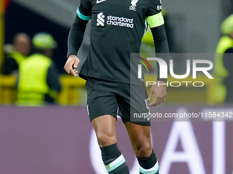 Virgil van Dijk of Liverpool FC during the UEFA Champions League 2024/25 League Phase MD1 match between AC Milan and Liverpool FC at Stadio...