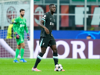 Ibrahima Konate' of Liverpool FC during the UEFA Champions League 2024/25 League Phase MD1 match between AC Milan and Liverpool FC at Stadio...