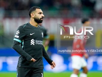 Mohamed Salah of Liverpool FC looks on during the UEFA Champions League 2024/25 League Phase MD1 match between AC Milan and Liverpool FC at...