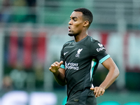 Ryan Gravenberch of Liverpool FC looks on during the UEFA Champions League 2024/25 League Phase MD1 match between AC Milan and Liverpool FC...