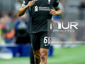 Trent Alexander-Arnold of Liverpool FC looks on during the UEFA Champions League 2024/25 League Phase MD1 match between AC Milan and Liverpo...