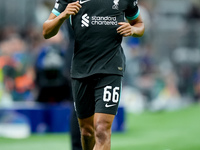 Trent Alexander-Arnold of Liverpool FC looks on during the UEFA Champions League 2024/25 League Phase MD1 match between AC Milan and Liverpo...