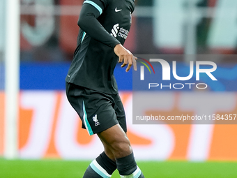 Virgil van Dijk of Liverpool FC during the UEFA Champions League 2024/25 League Phase MD1 match between AC Milan and Liverpool FC at Stadio...