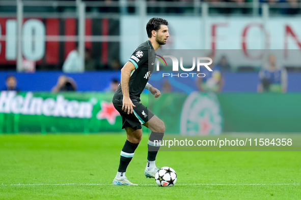 Dominik Szoboszlai of Liverpool FC during the UEFA Champions League 2024/25 League Phase MD1 match between AC Milan and Liverpool FC at Stad...