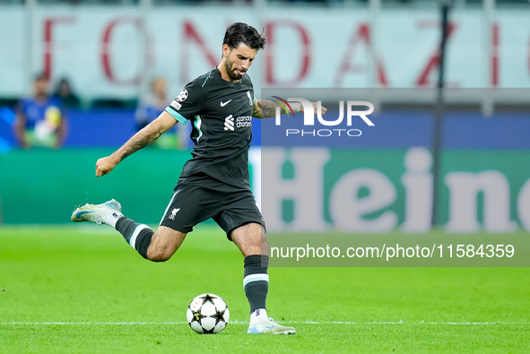 Dominik Szoboszlai of Liverpool FC during the UEFA Champions League 2024/25 League Phase MD1 match between AC Milan and Liverpool FC at Stad...