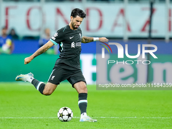 Dominik Szoboszlai of Liverpool FC during the UEFA Champions League 2024/25 League Phase MD1 match between AC Milan and Liverpool FC at Stad...