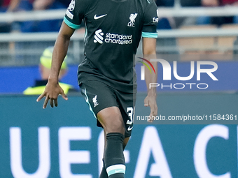 Ryan Gravenberch of Liverpool FC during the UEFA Champions League 2024/25 League Phase MD1 match between AC Milan and Liverpool FC at Stadio...