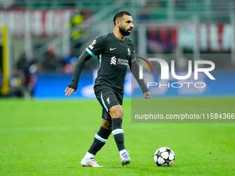 Mohamed Salah of Liverpool FC during the UEFA Champions League 2024/25 League Phase MD1 match between AC Milan and Liverpool FC at Stadio Sa...