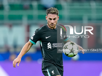 Alexis Mac Allister of Liverpool FC during the UEFA Champions League 2024/25 League Phase MD1 match between AC Milan and Liverpool FC at Sta...