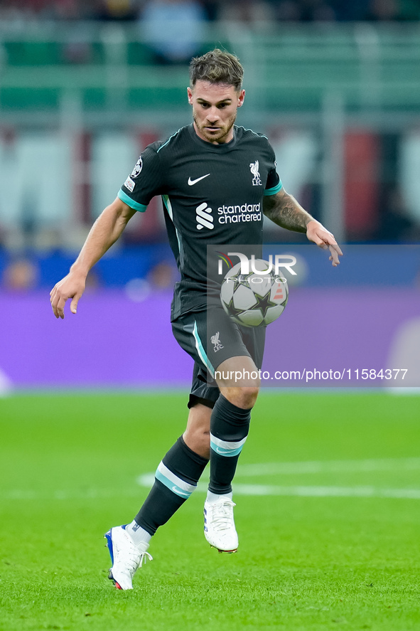 Alexis Mac Allister of Liverpool FC during the UEFA Champions League 2024/25 League Phase MD1 match between AC Milan and Liverpool FC at Sta...